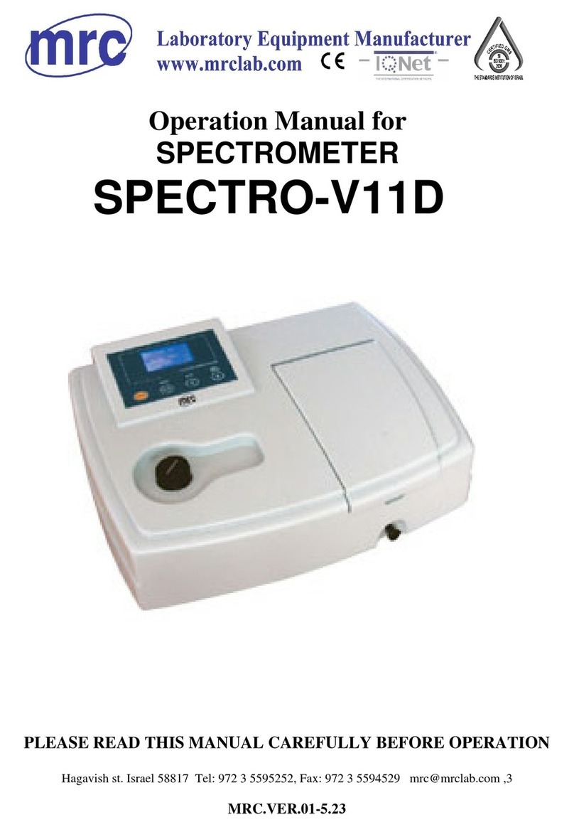 MRC SPECTRO-V11D Operation manual MRC SPECTRO-V11D Operation manual