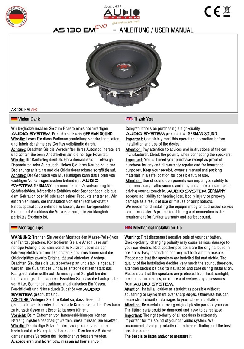 Audiosystem AS 130 EM EVO user manual