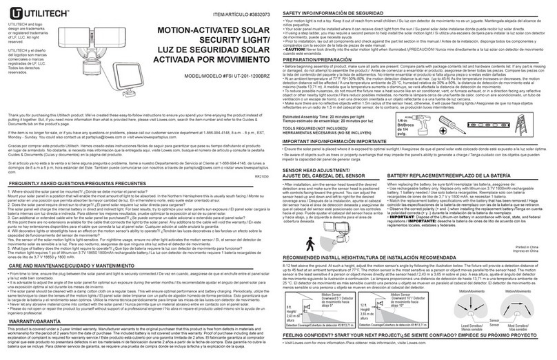 Utilitech FSI UT-201-1200BRZ User manual