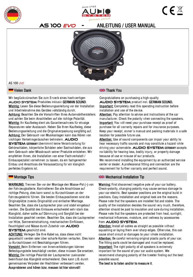 Audiosystem AS 100 EVO User manual