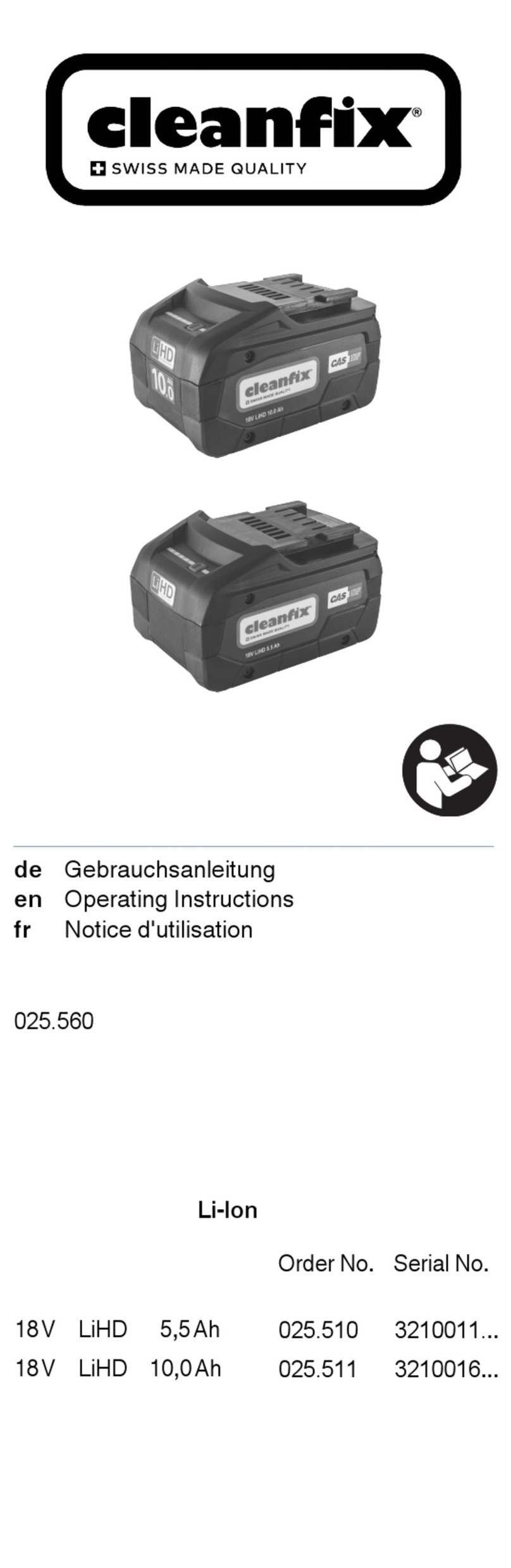 Cleanfix 025.510 operating instructions