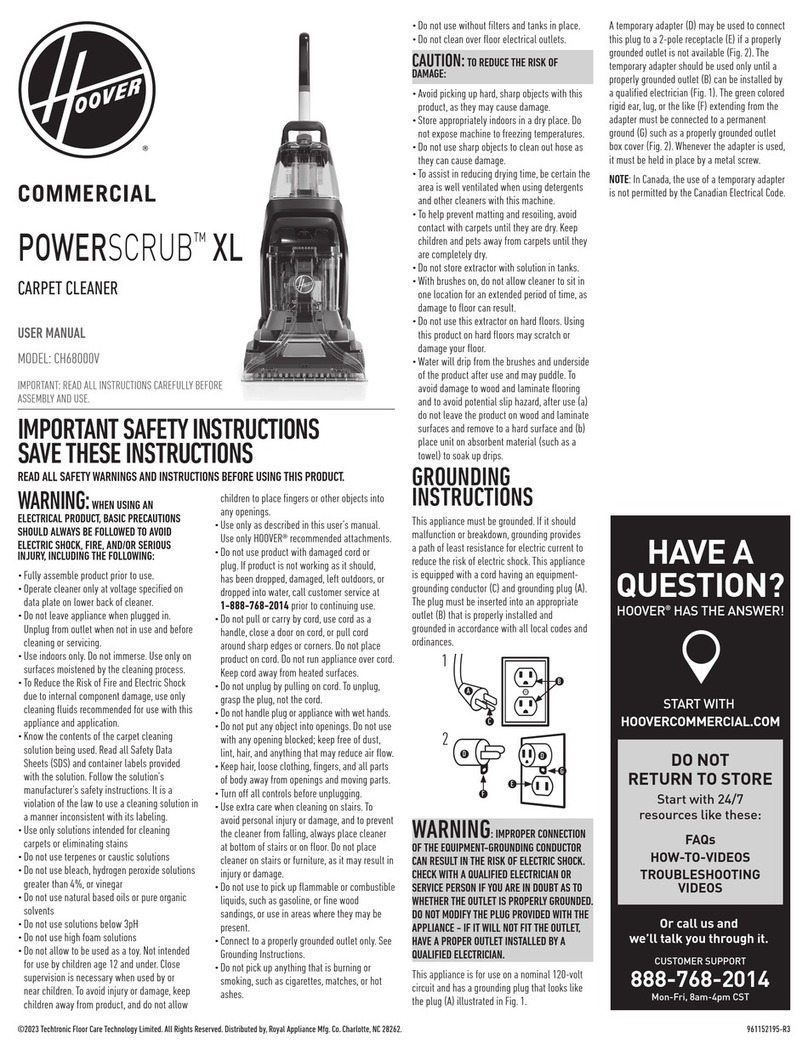 Hoover POWERSCRUB XL User manual
