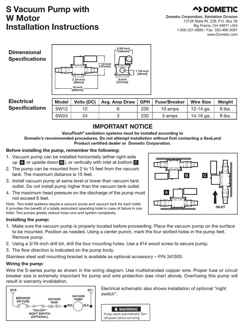 Dometic SW12 installation instructions