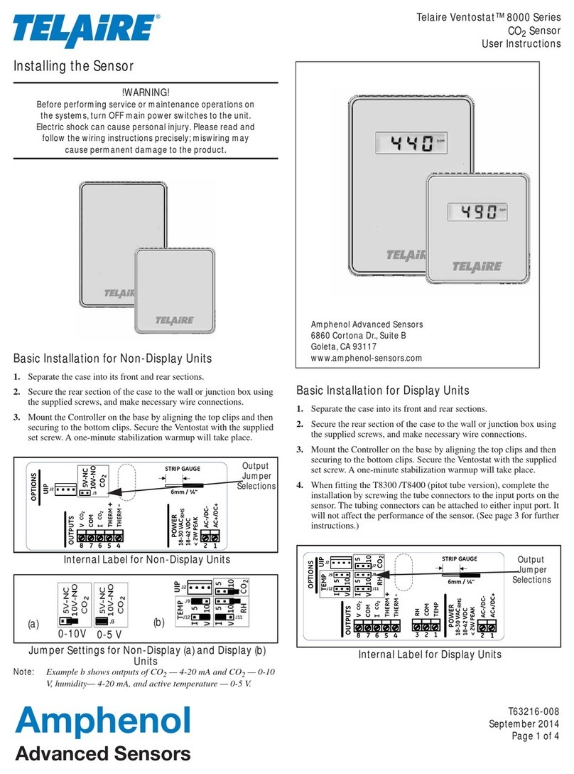 Amphenol Telaire Ventostat 8000 Series User manual