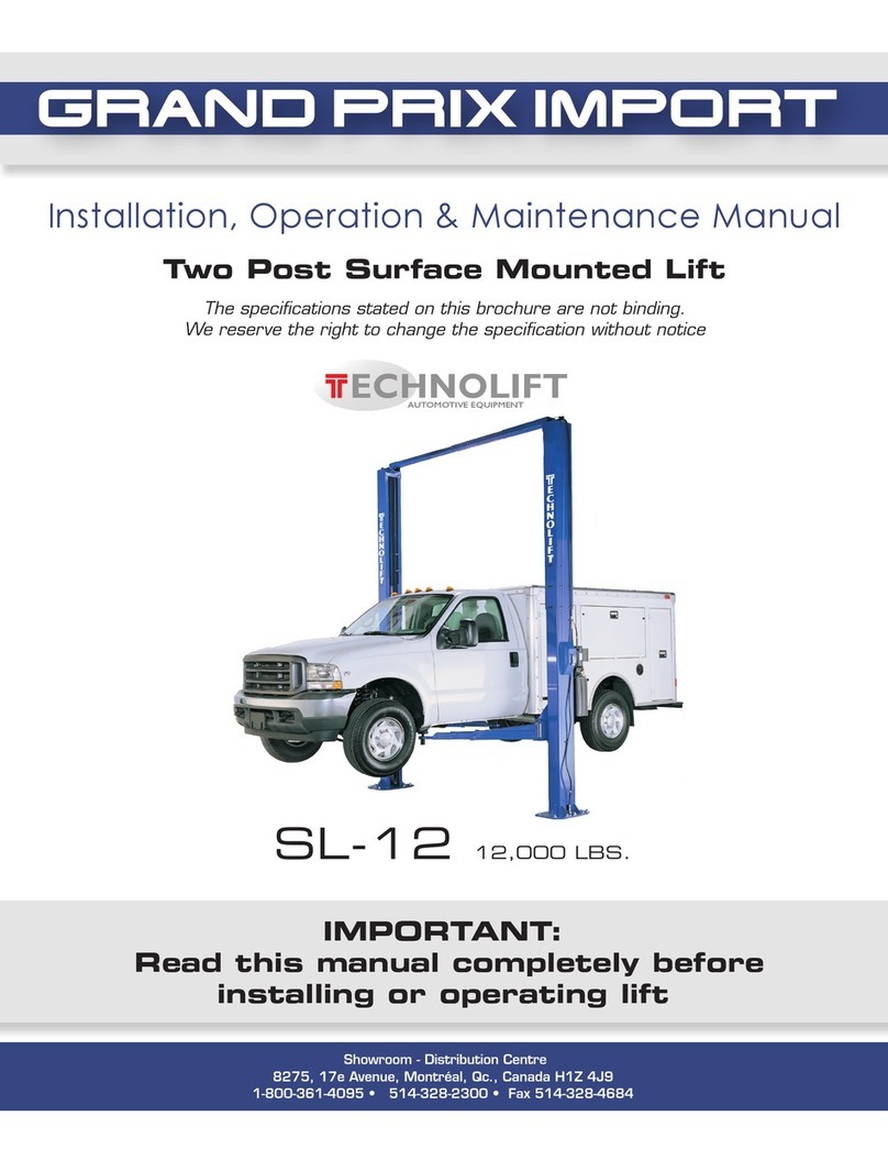 TECHNOLIFT SL-12 Installation, operation & maintenance manual
