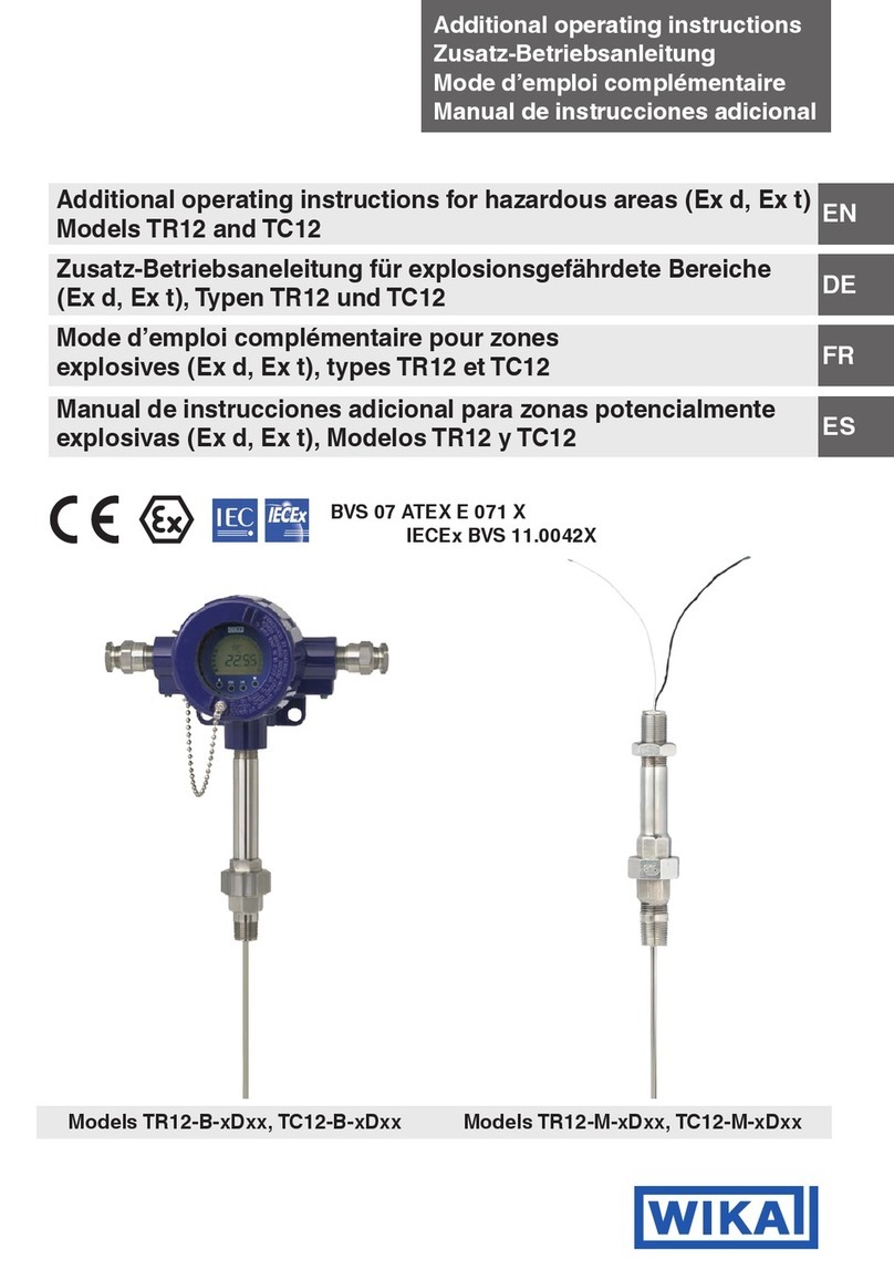 WIKA TR12 Series Additional operating instructions