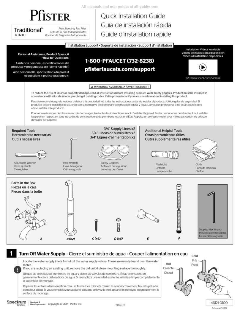 Spectrum Pfister Traditional RT6-1TF User manual