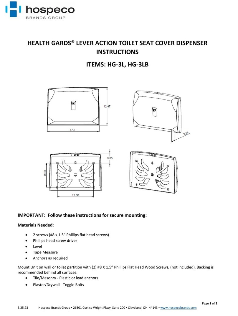 HOSPECO HEALTH GARDS HG-3L instructions