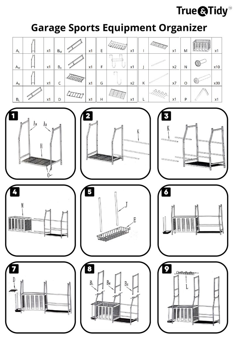 True & Tidy Garage Sports Equipment Organizer manual True & Tidy Garage Sports Equipment Organizer manual
