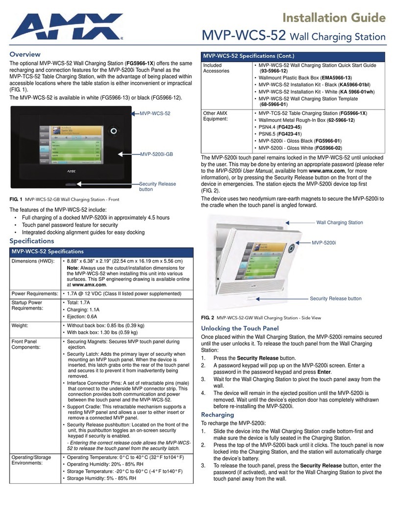 AMX MVP-WCS-52 User manual