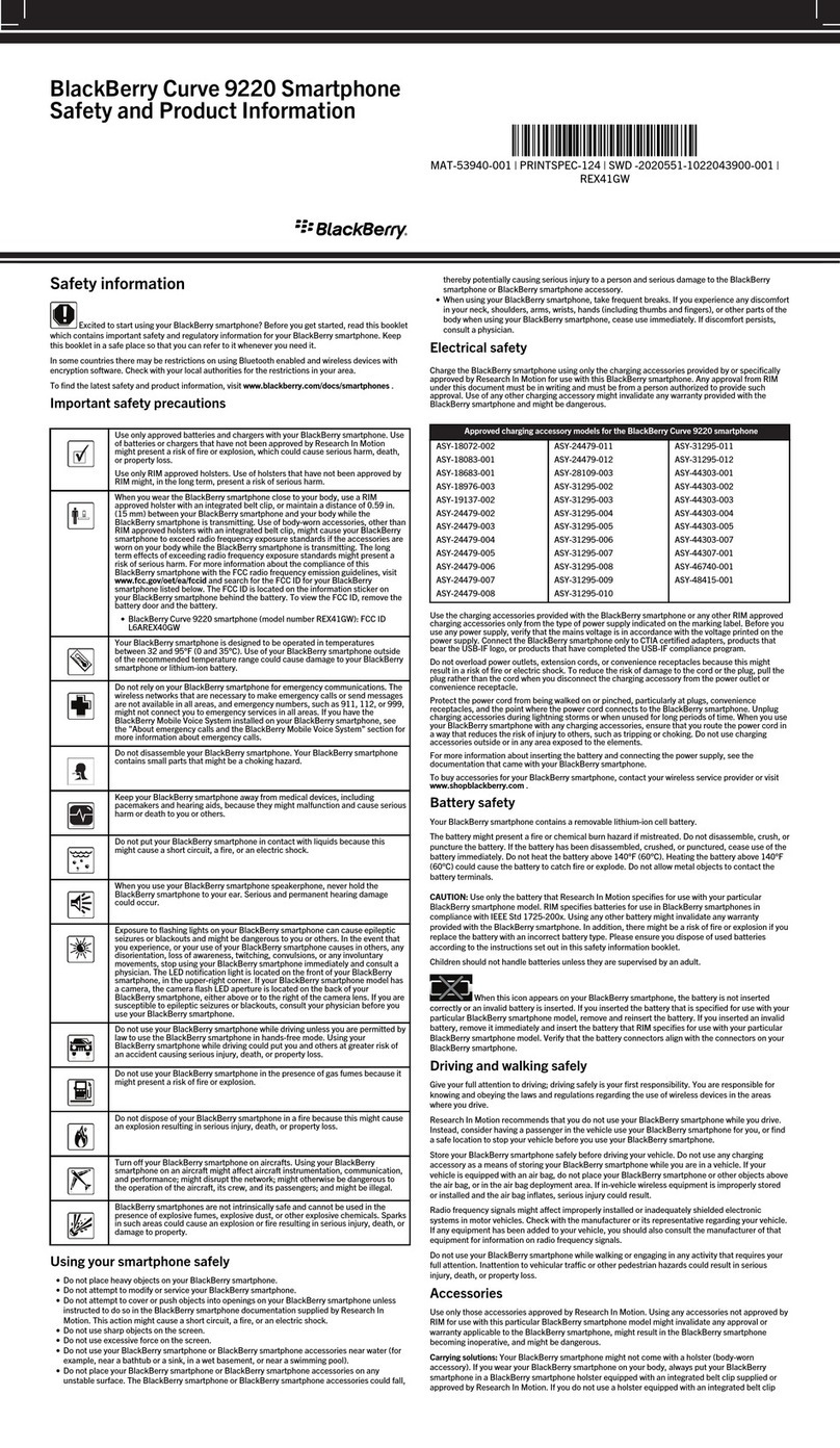 Blackbe;rry Curve 9220 User manual
