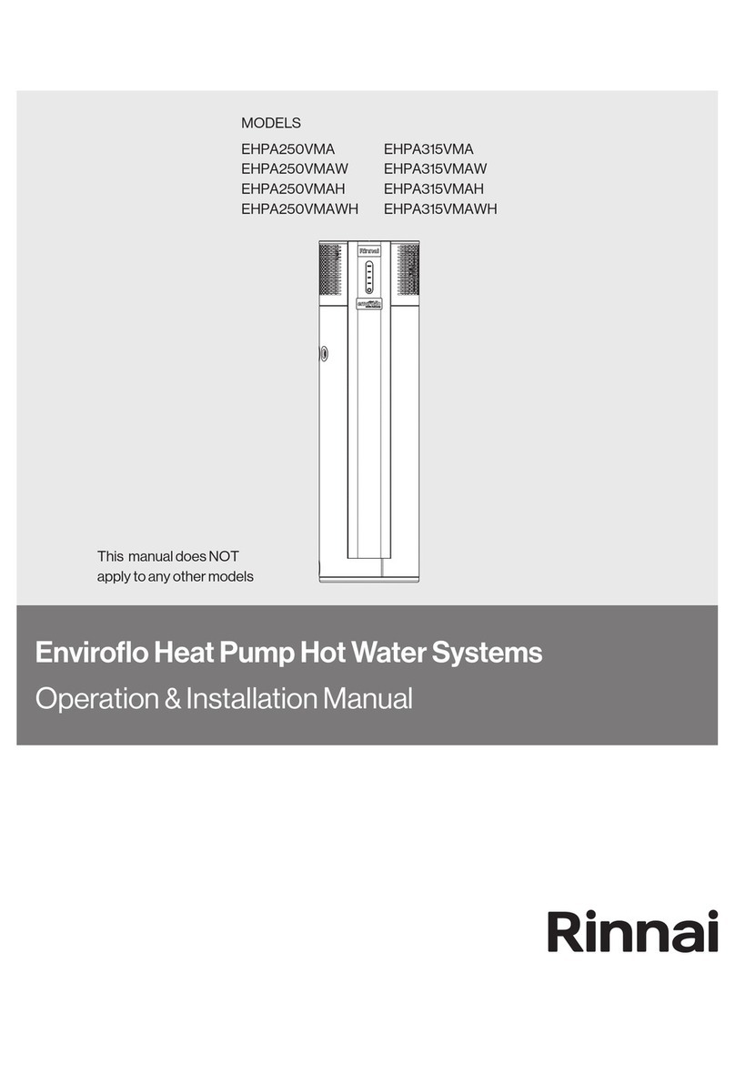 Rinnai EHPA315VMA Operation & installation manual