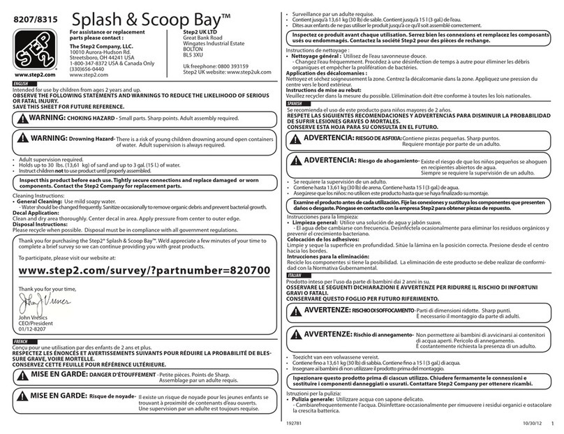 Step 2 Splash & Scoop Bay 8207 User manual