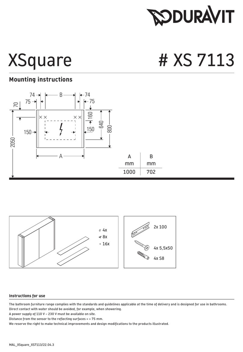 DURAVIT XSquare XS 7113 Mounting instructions DURAVIT XSquare XS 7113 Mounting instructions