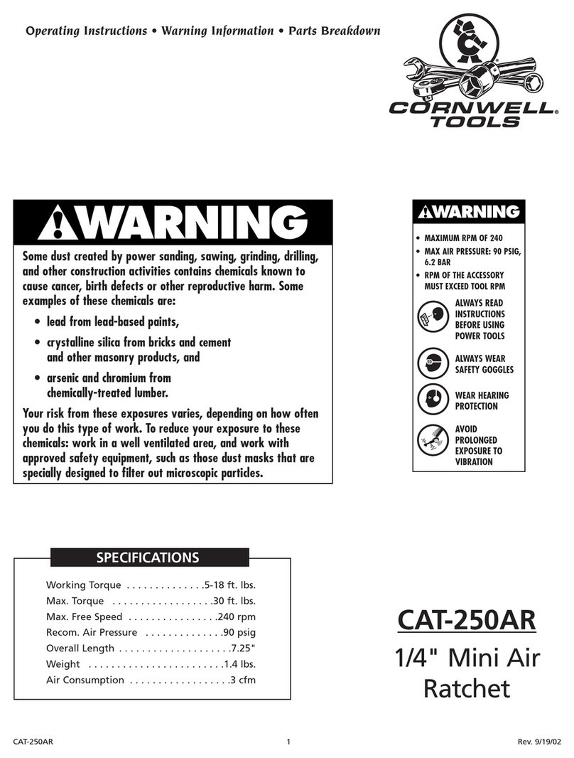 Cornwell Tools CAT-250AR Operating instructions, warning information, parts breakdown Cornwell Tools CAT-250AR Operating instructions, warning information, parts breakdown