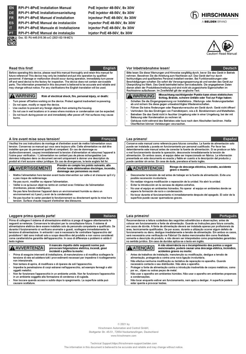 Belden Hirschmann RPI-P1-8PoE installation manual