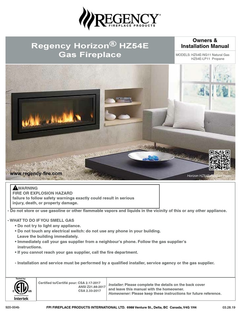 Regency Horizon HZ54E-NG11 Owners & installation manual Regency Horizon HZ54E-NG11 Owners & installation manual