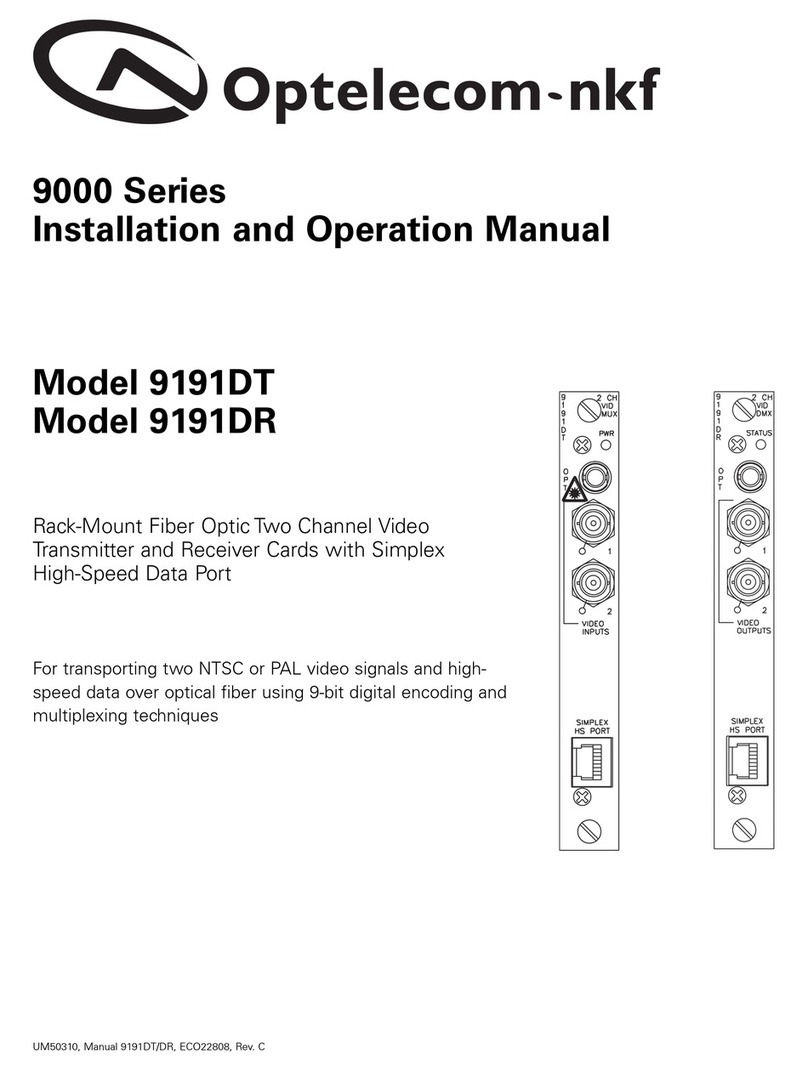 Optelecom-nkf 9000 Series Installation and operation manual