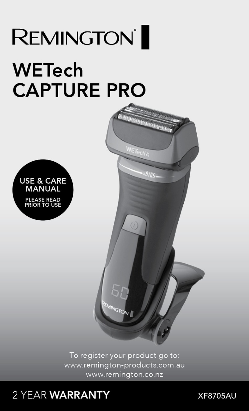 Remington WETech CAPTURE PRO Use & care manual