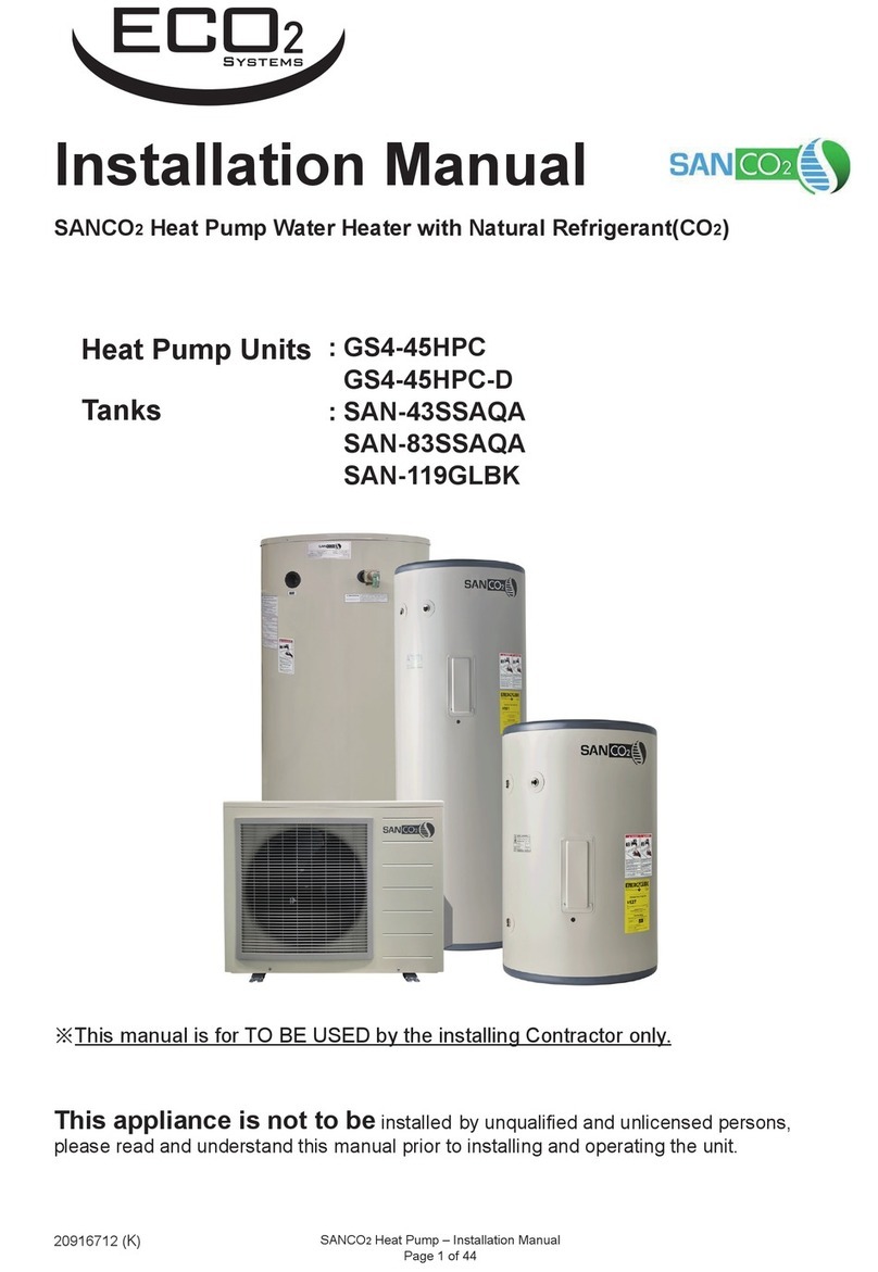 ECO2 Systems SANCO2 GS4-45HPC-D installation manual ECO2 Systems SANCO2 GS4-45HPC-D installation manual