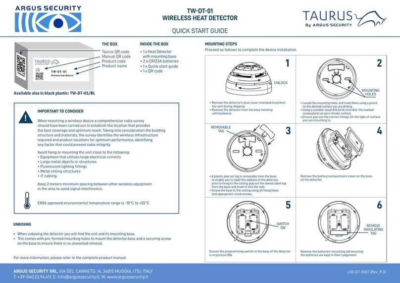 Argus Security TAURUS TW-DT-01/BL User manual