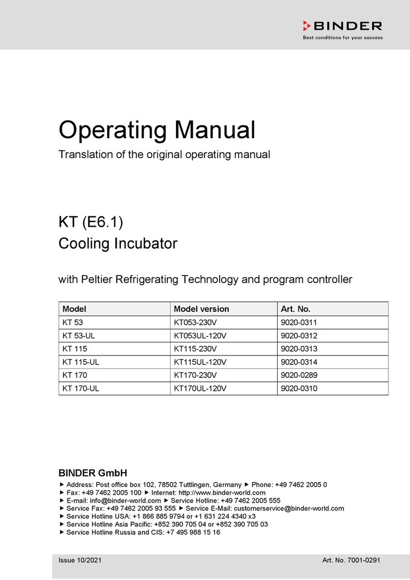 Binder KT E6.1 operating manual