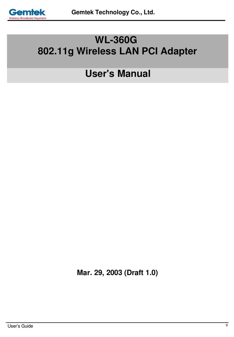 Gemtek WL-360G User manual