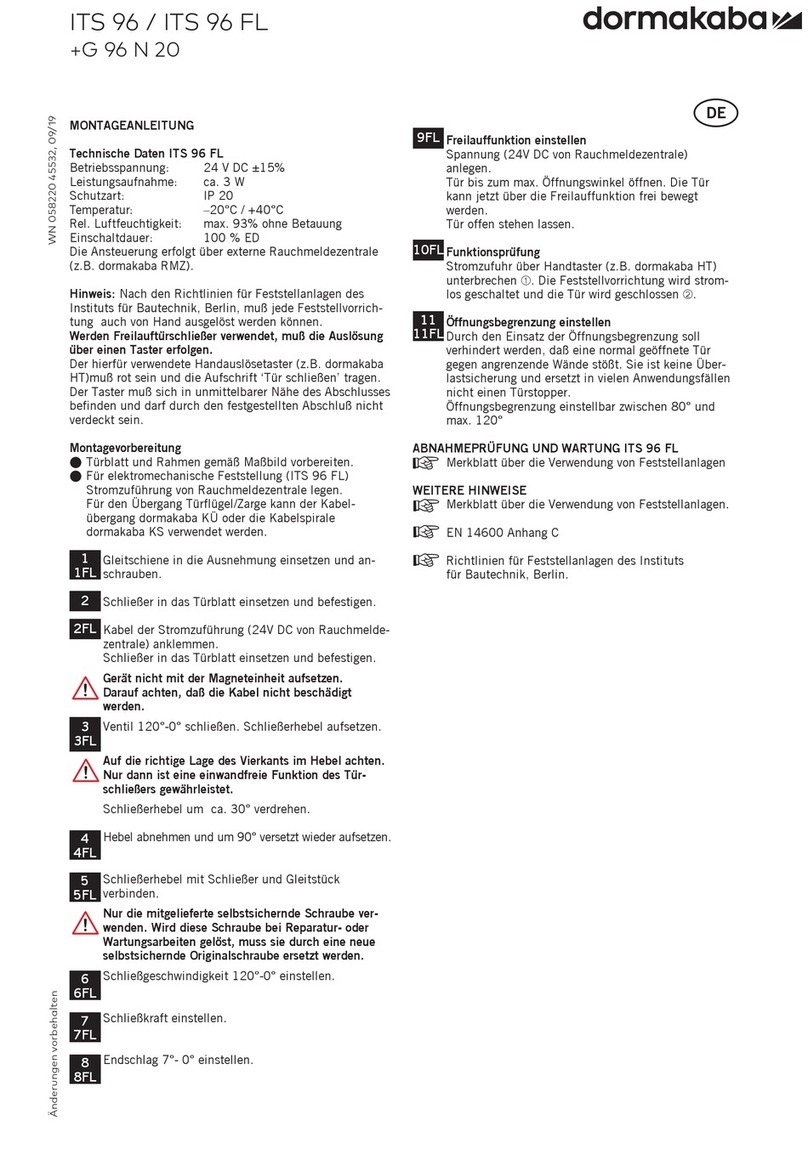 Dormakaba ITS 96 Fixing instructions