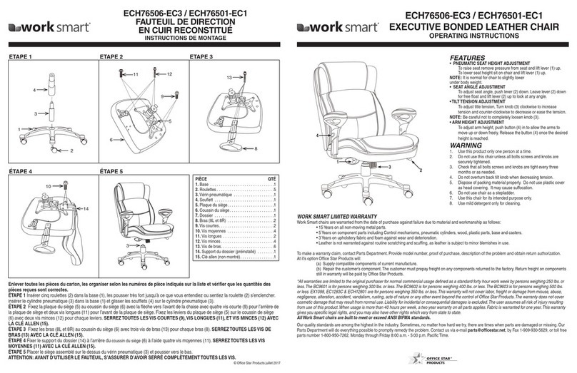 Office Star Products work smart ECH76506-EC3 operating instructions Office Star Products work smart ECH76506-EC3 operating instructions