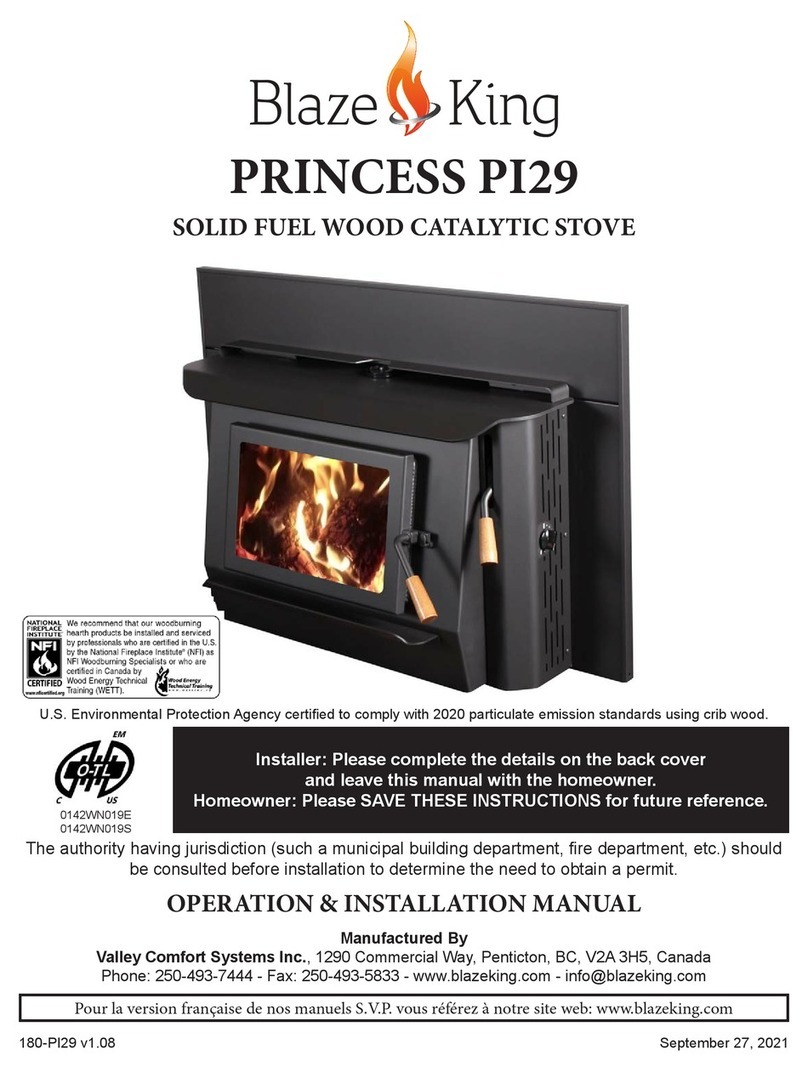 Blaze King PRINCESS PI29 Operation & installation manual