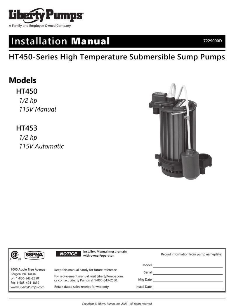 Liberty Pumps HT450 Series installation manual