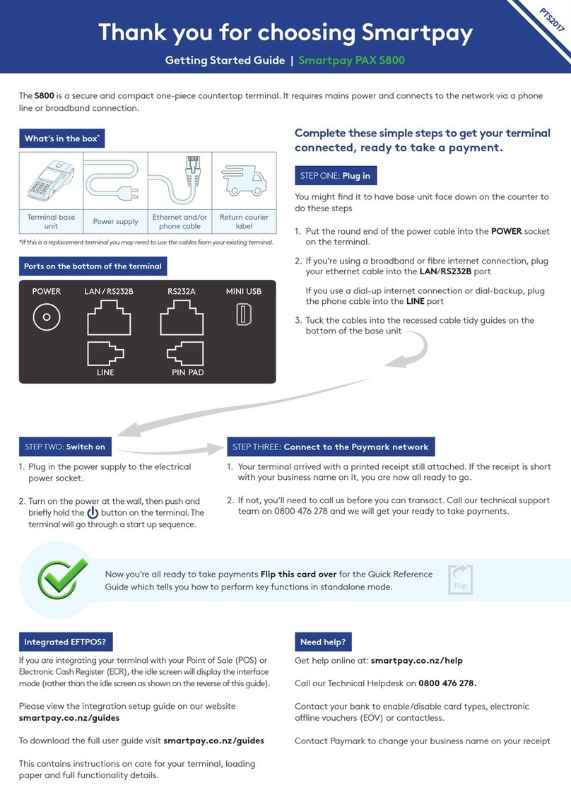 SmartPay PAX S800 Getting started guide