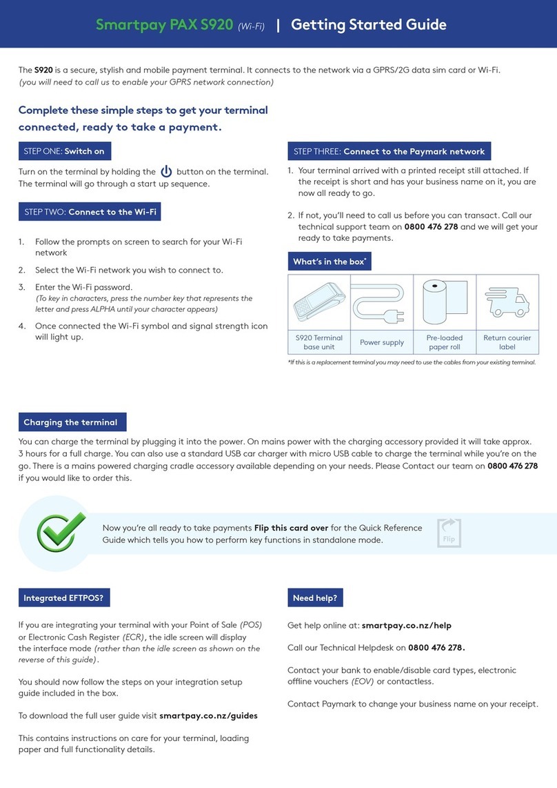 SmartPay PAX S920 Getting started guide