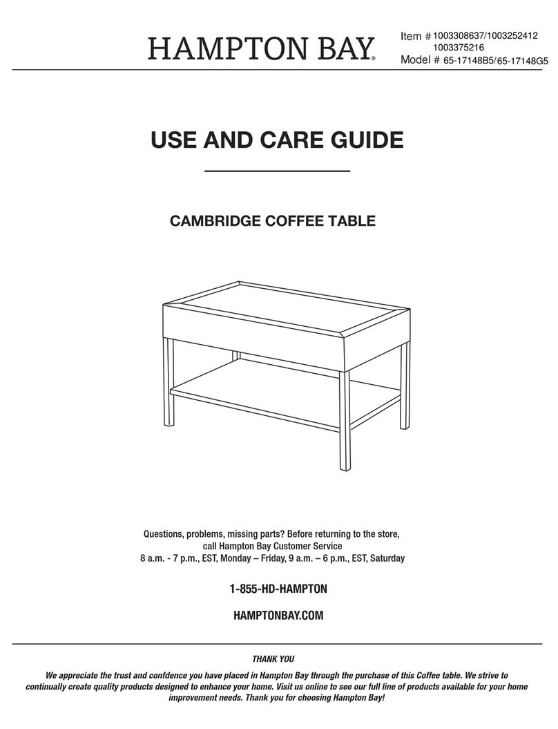 HAMPTON BAY 65-17148B5 Use and care guide