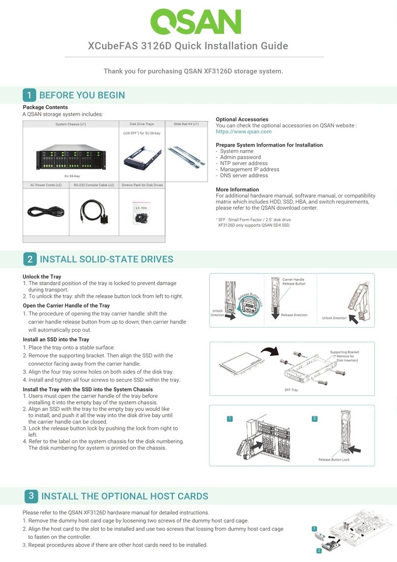 Qsan XCubeFAS 3126D User manual
