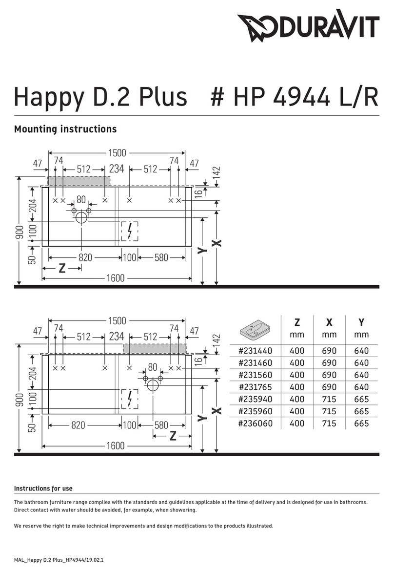 DURAVIT Happy D.2 Plus HP 4944 L Mounting instructions