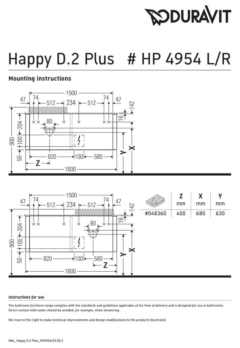 DURAVIT Happy D.2 Plus HP 4954 L Mounting instructions