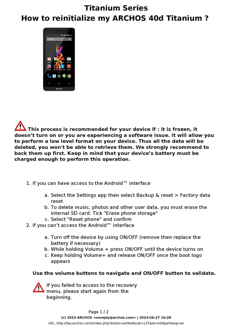 Archos 40d Titanium User manual Archos 40d Titanium User manual