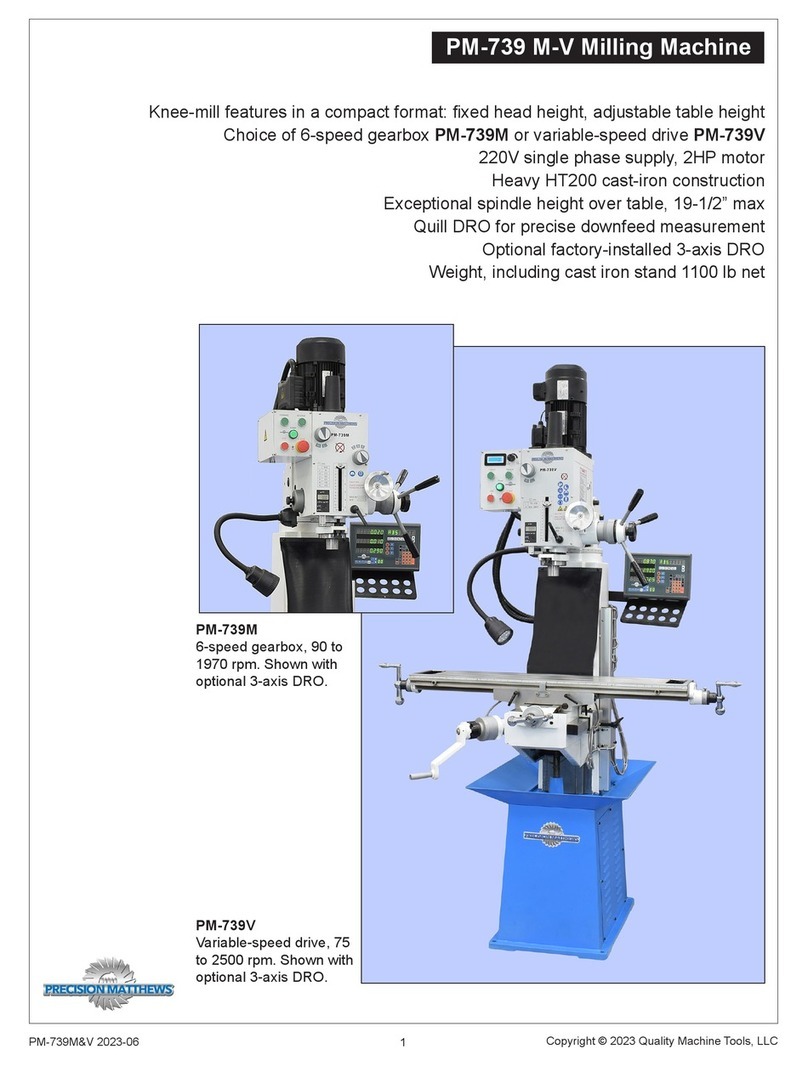 Precision matthews PM-739M User manual Precision matthews PM-739M User manual