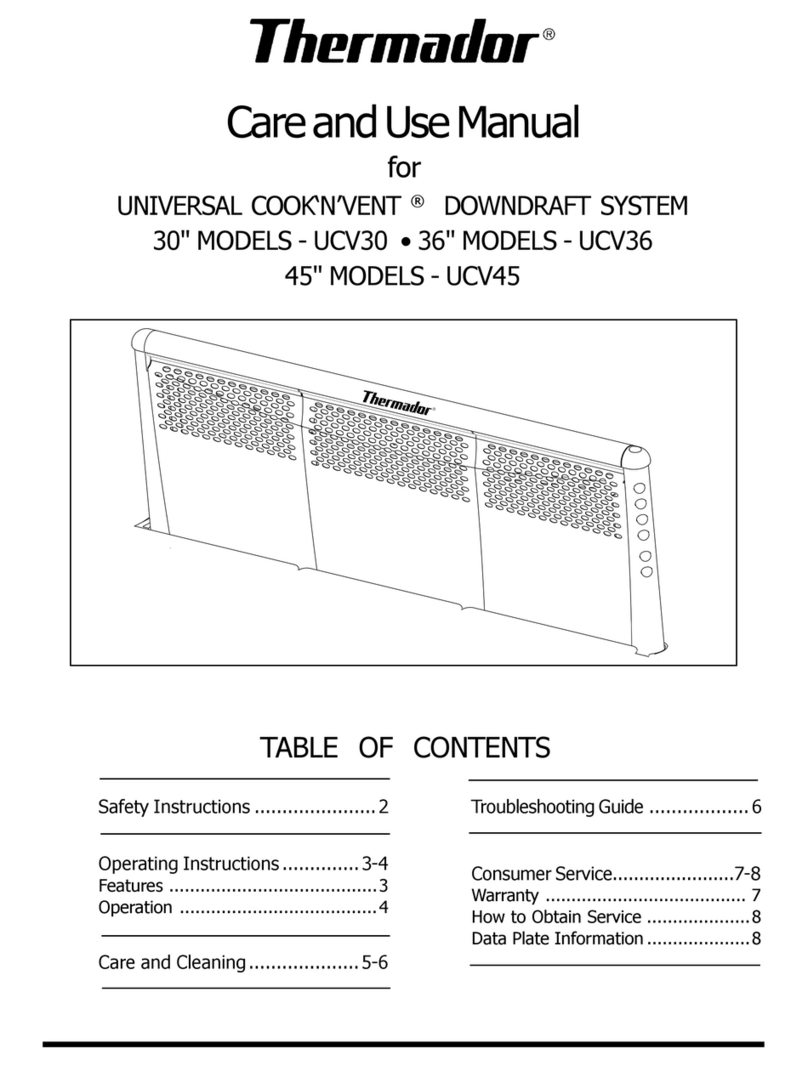Thermador UNIVERSAL COOK'N'VENT UCV36AB/01 Care and use manual