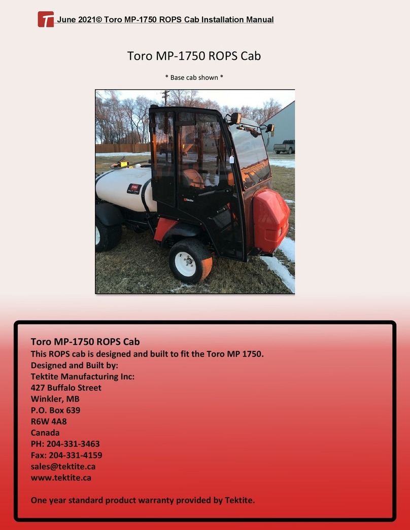 Tektite Toro MP-1750 ROPS Cab installation manual