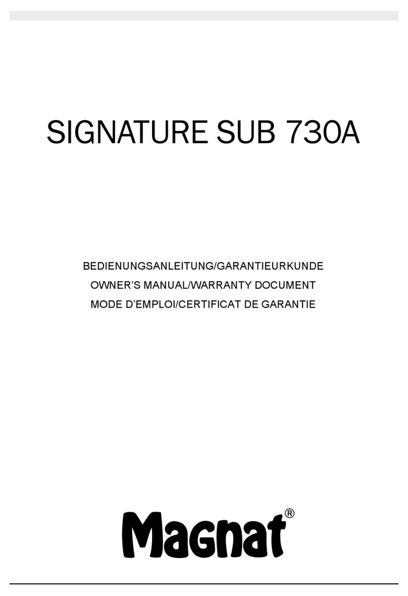 Magnat Audio SIGNATURE SUB 730A Owner's manual/warranty document