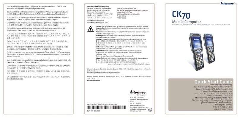 Intermec CK 70 quick start guide