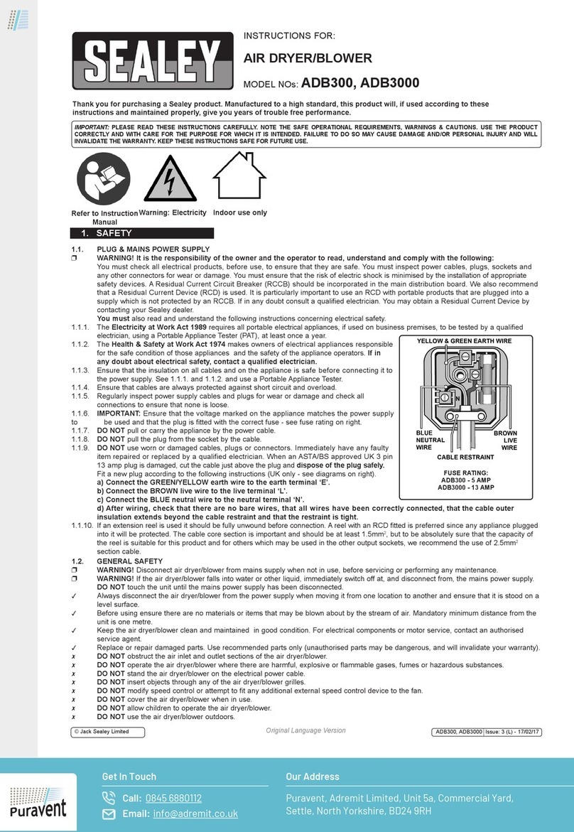 Sealey ADB3000 User manual