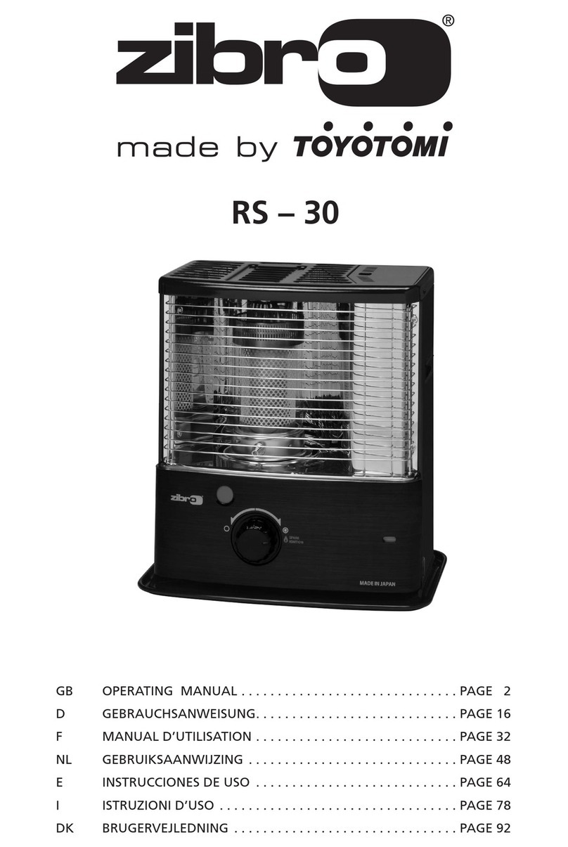 Toyotomi zibro RS-30 operating manual