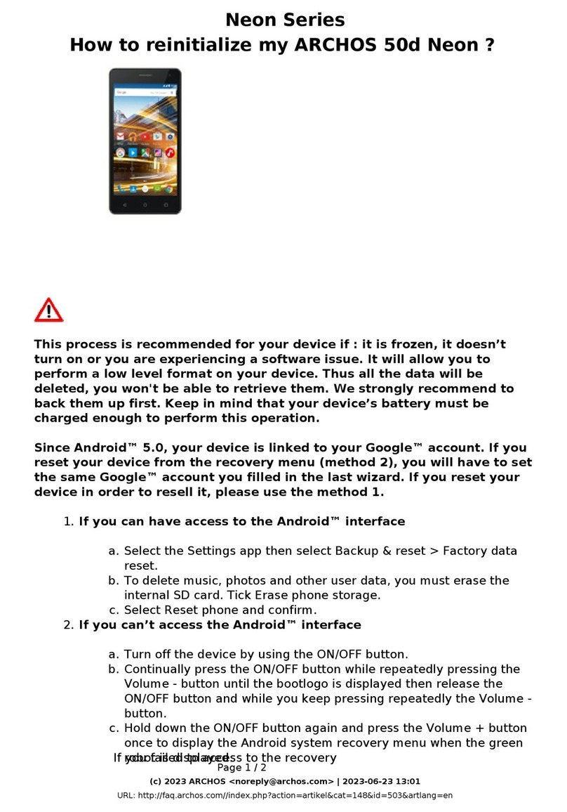 Archos 50d Neon User manual Archos 50d Neon User manual