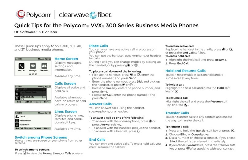 Polycom VVX 300 Quick tips