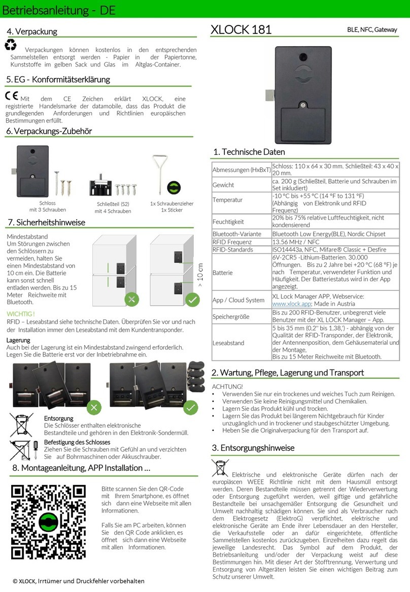 XLOCK 181 instruction manual