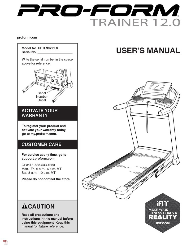 ICON PRO-FORM TRAINER 12.0 User manual