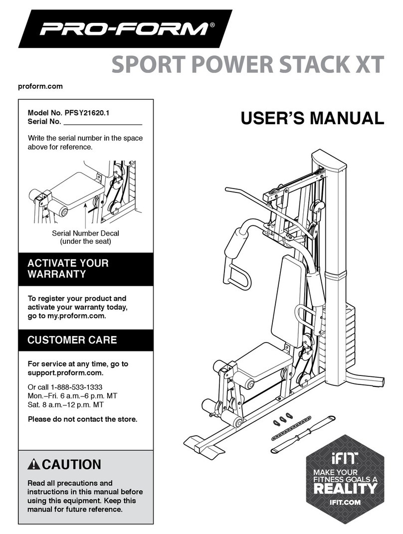 ICON PRO-FORM SPORT POWER STACK XT user manual